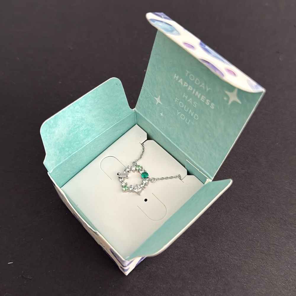 Origami Owl Think Goodness Silver Light Green Harmony Necklace 16-19” - Picture 2 of 4